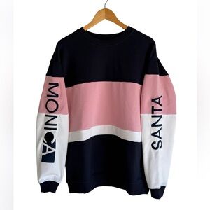 Santa Monica Travel and Tourism Size XL Color Block Crewneck Sweatshirt NWOT